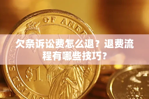北京欠条诉讼费怎么退？退费流程有哪些技巧？